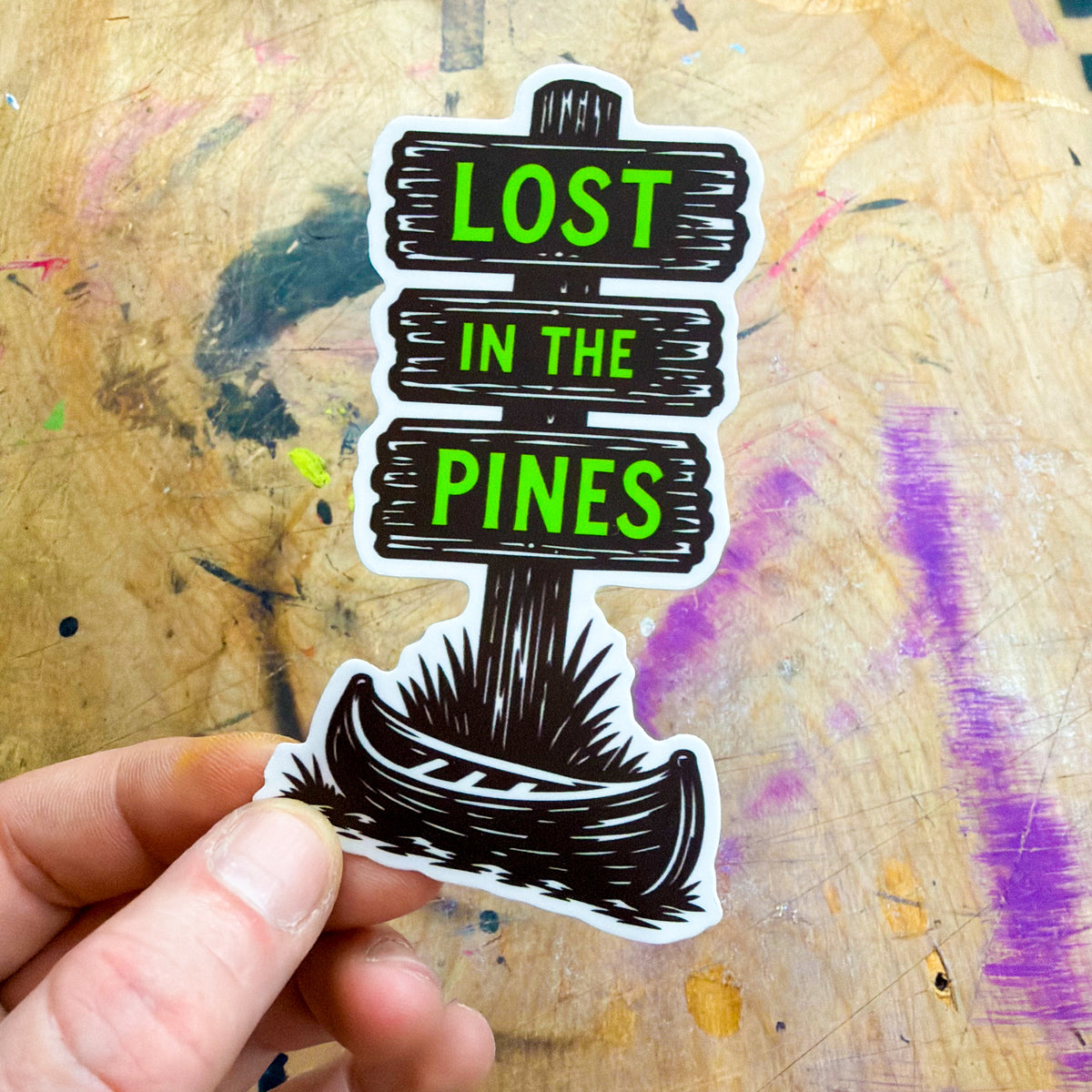 Lost in the Pines Sticker – 4 in Die-Cut Sticker