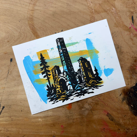Weymouth Furnace — Hand-Pulled Linocut Print