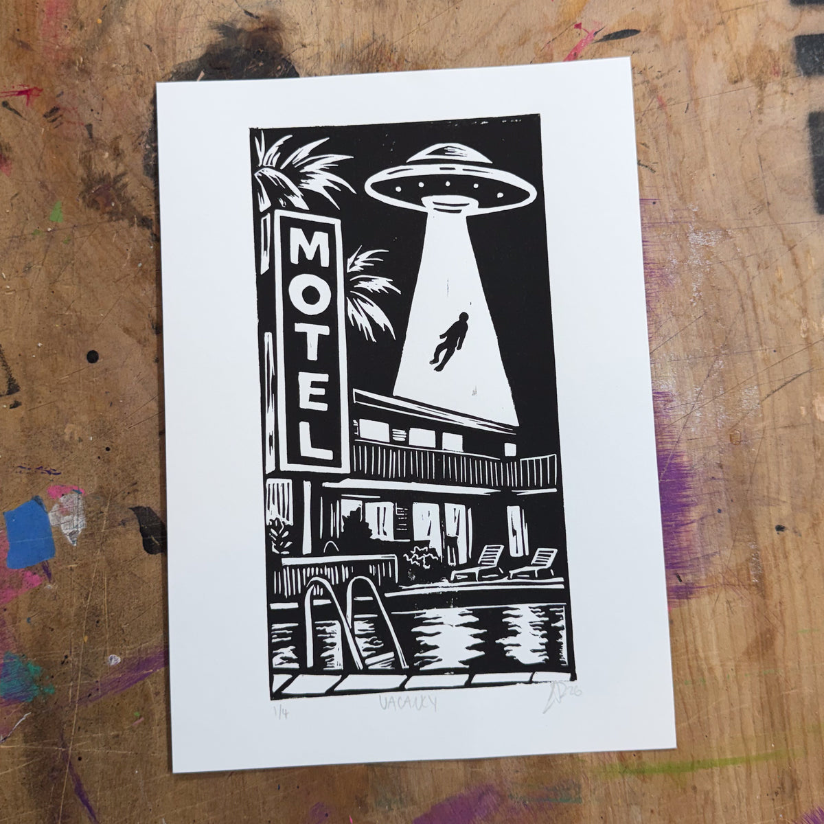 Vacancy. – Hand-Pulled Linocut Print | Past Closing